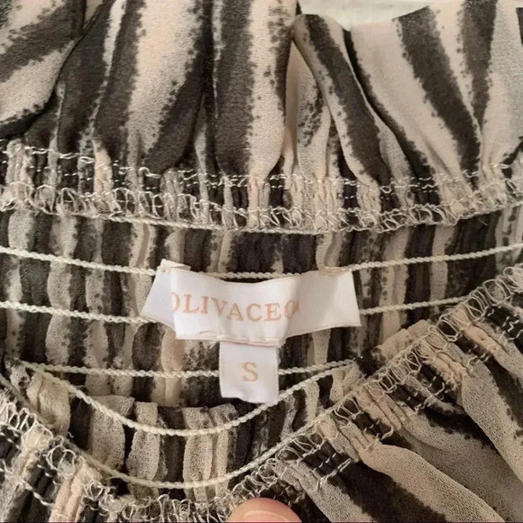 NEW Olivaceous zebra print off the shoulder smocked dress S - Picture 6 of 7